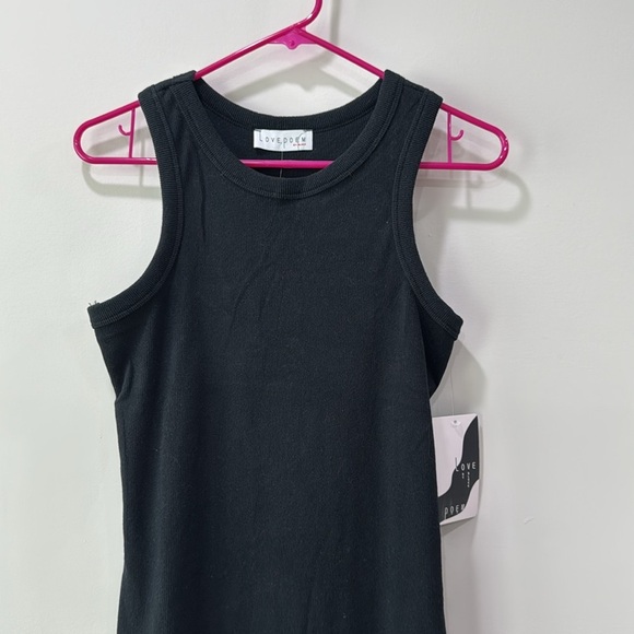 Black Ribbed Midi Dress - Picture 2 of 10